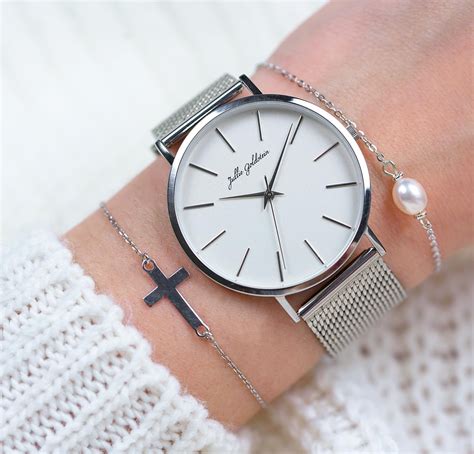 oversized women's watches silver.